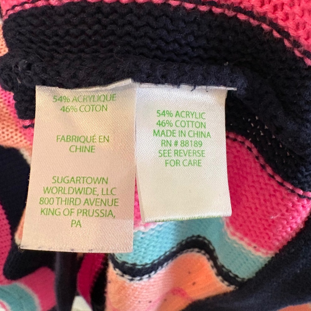 Lilly Pulitzer Daryn‎ Knit Striped Colorful Sweater Women's Size XS - Picture 3 of 5